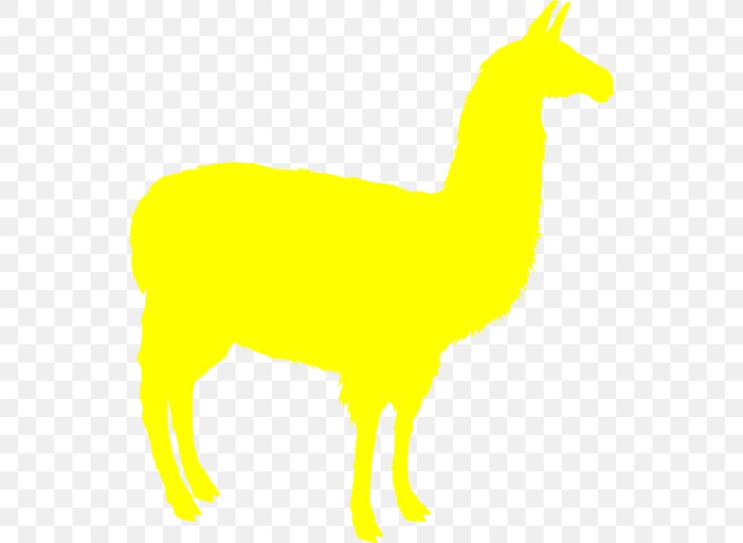 Yellow Llama Neon Clip Art, PNG, 534x599px, Yellow, Animal Figure, Black, Black And White, Camel Like Mammal Download Free