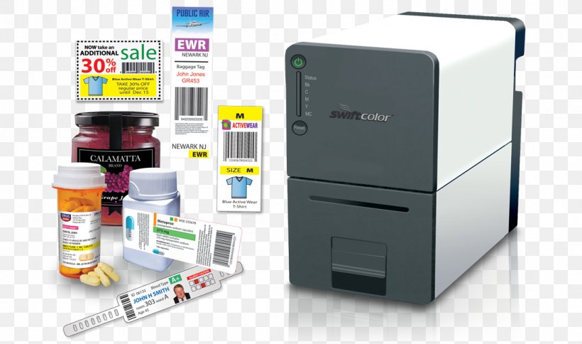 Label Printer Inkjet Printing, PNG, 1100x650px, Printer, Barcode, Barcode Printer, Card Printer, Color Download Free