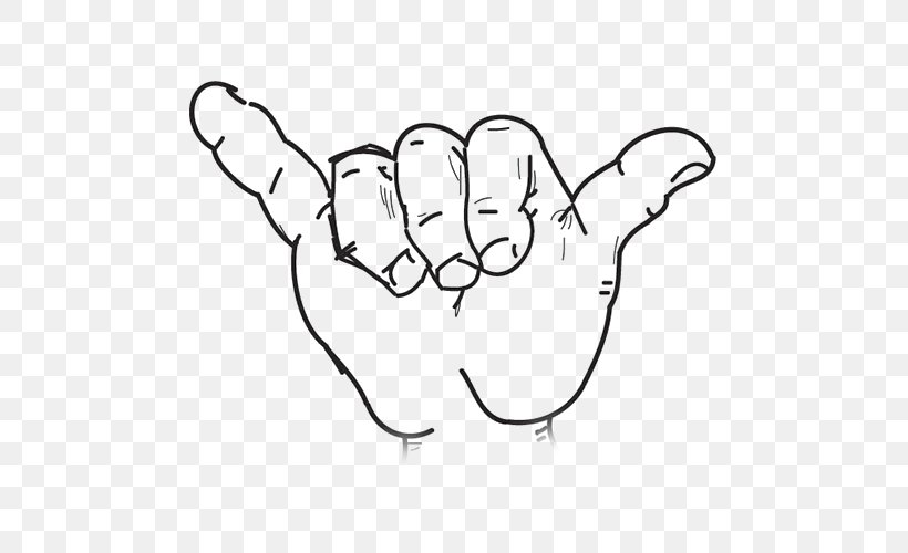 Drawing Shaka Sign The Finger Sign Language Clip Art, PNG, 500x500px, Watercolor, Cartoon, Flower, Frame, Heart Download Free