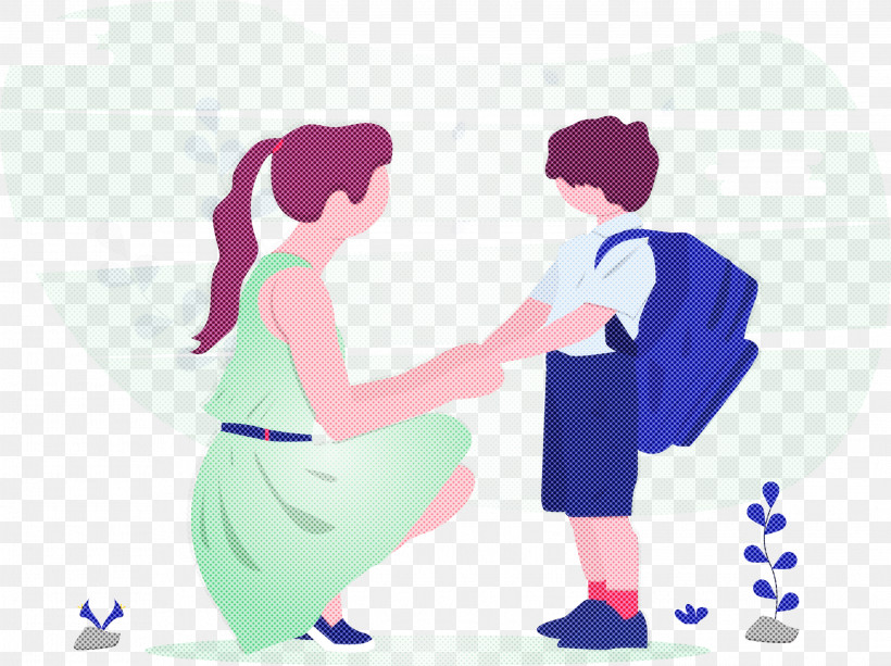 Back To School Mother Boy, PNG, 2998x2244px, Back To School, Boy, Cartoon, Conversation, Gesture Download Free