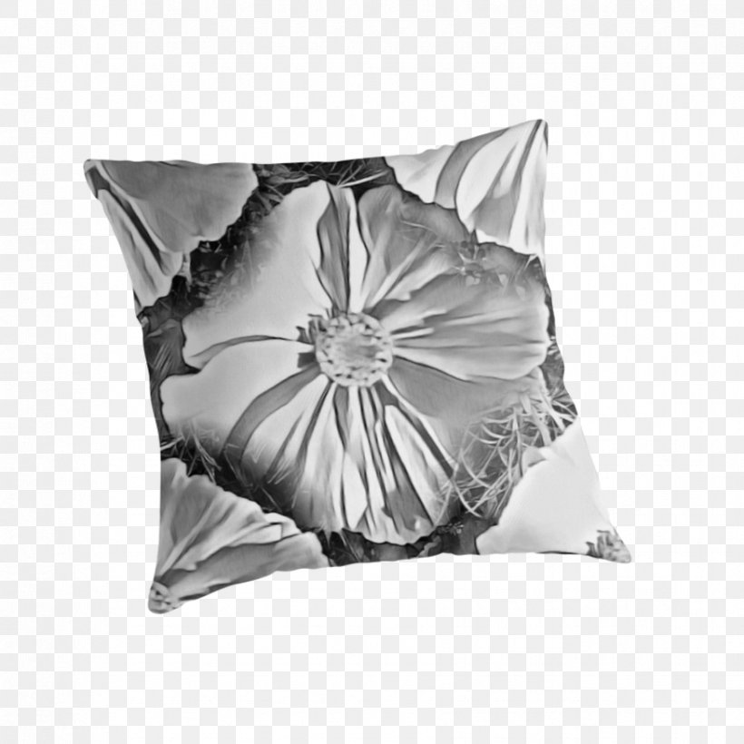 Throw Pillows Cushion White Flower, PNG, 875x875px, Throw Pillows, Black And White, Cushion, Flower, Monochrome Download Free