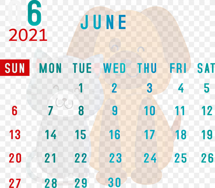 June 2021 Calendar 2021 Calendar June 2021 Printable Calendar, PNG, 3000x2627px, 2021 Calendar, Aqua M, Calendar System, Geometry, June 2021 Printable Calendar Download Free