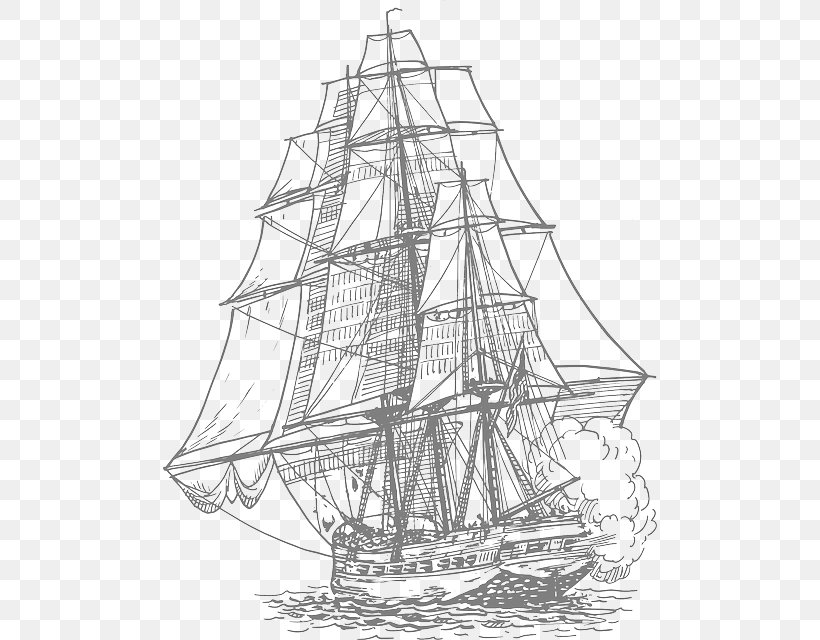 Sailing Ship Drawing Piracy, PNG, 494x640px, Sailing Ship, Artwork, Baltimore Clipper, Barque, Barquentine Download Free