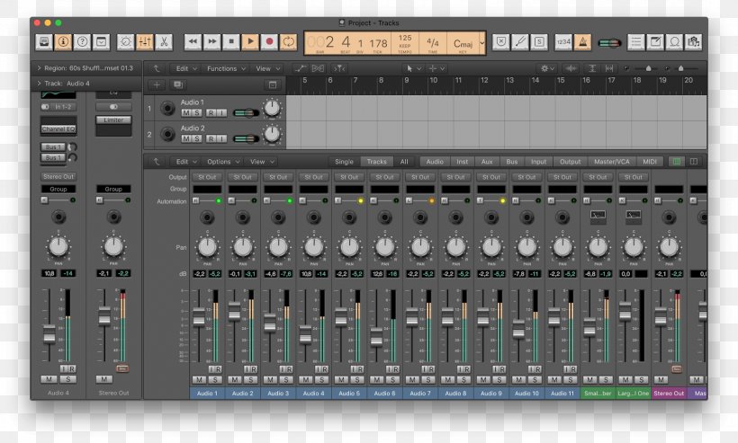 Audio Mixers Logic Pro Computer Software Sound Electronic Musical Instruments, PNG, 1600x963px, Audio Mixers, Amplifier, Audio, Audio Equipment, Audio Mixing Download Free