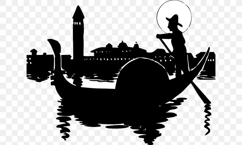 Venice Gondola Clip Art, PNG, 640x491px, Venice, Black, Black And White, Drawing, Gondola Download Free