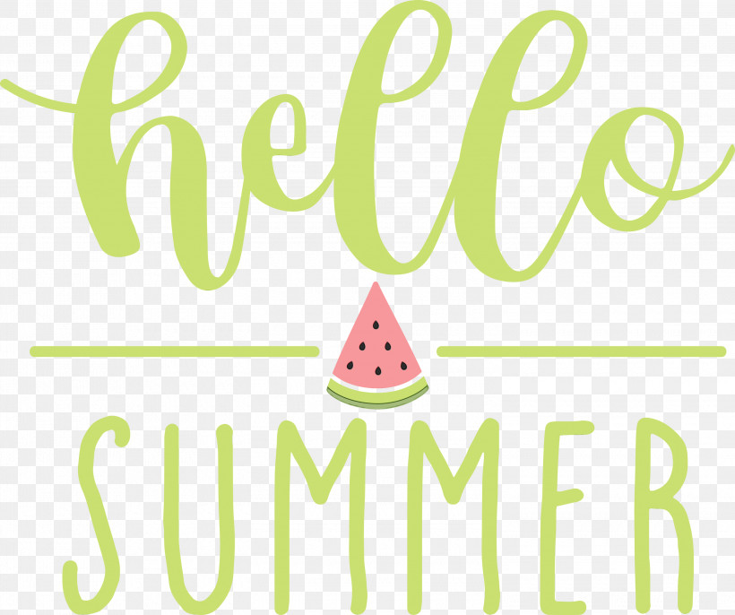 Logo Font Green Line Area, PNG, 3000x2510px, Hello Summer, Area, Green, Happiness, Line Download Free