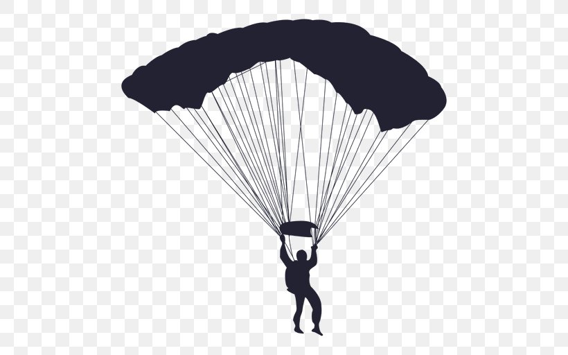 Parachute Parachuting Silhouette, PNG, 512x512px, Parachute, Air Sports, Parachuting, Paragliding, Paratrooper Download Free