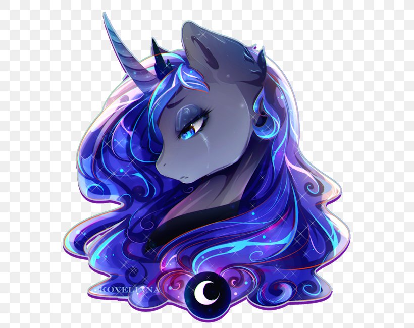 Princess Luna Pony Fan Art Unicorn, PNG, 600x650px, Princess Luna, Art, Cobalt Blue, Deviantart, Drawing Download Free