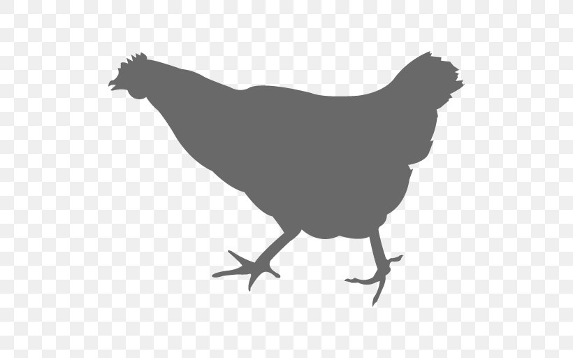 Chicken Vector Graphics Silhouette The Broad, PNG, 512x512px, Chicken, Beak, Bird, Black And White, Broad Download Free