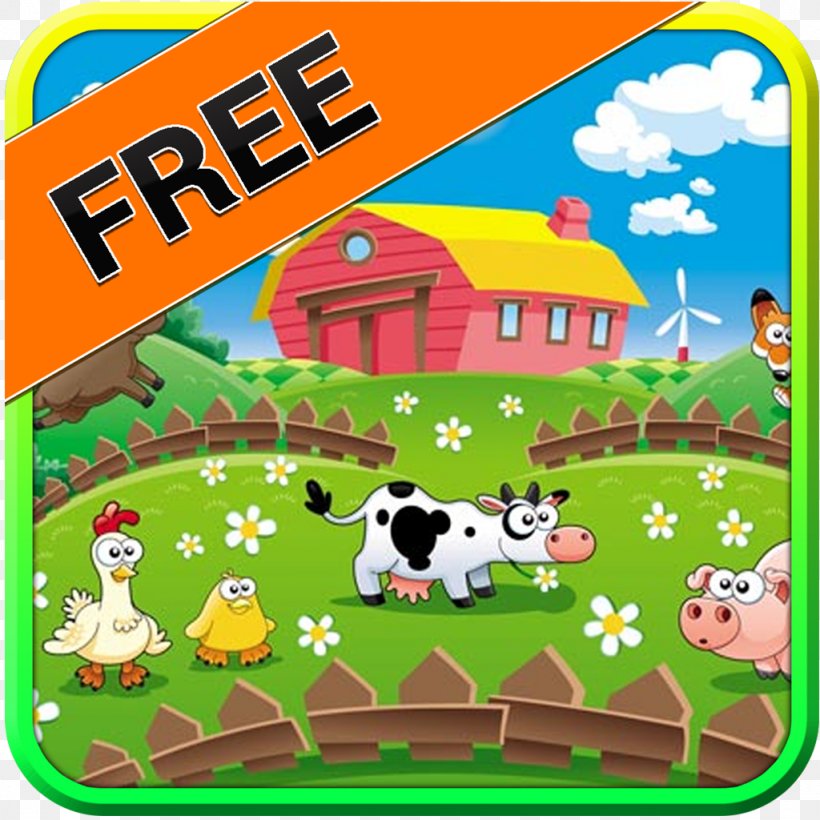 Farm Paper Livestock, PNG, 1024x1024px, Farm, Area, Cartoon, Dairy Cow, Farmhouse Download Free