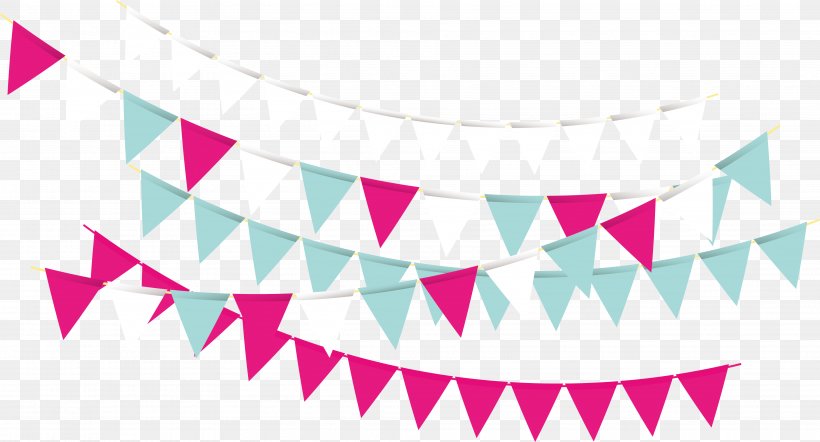 Party Triangle Bunting, PNG, 3862x2084px, Flag, Fanion, Garland, Logo, Magenta Download Free