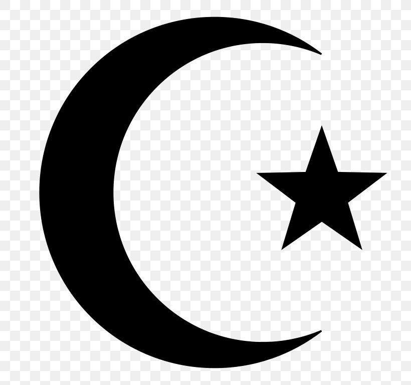 Symbols Of Islam Star And Crescent Moon, PNG, 738x768px, Symbols Of Islam, Black And White, Crescent, Islam, Islamic Flags Download Free