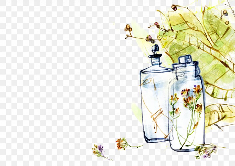 Watercolor Painting Bottle Illustration, PNG, 1600x1131px, Watercolor Painting, Bottle, Cartoon, Chinoiserie, Comics Download Free