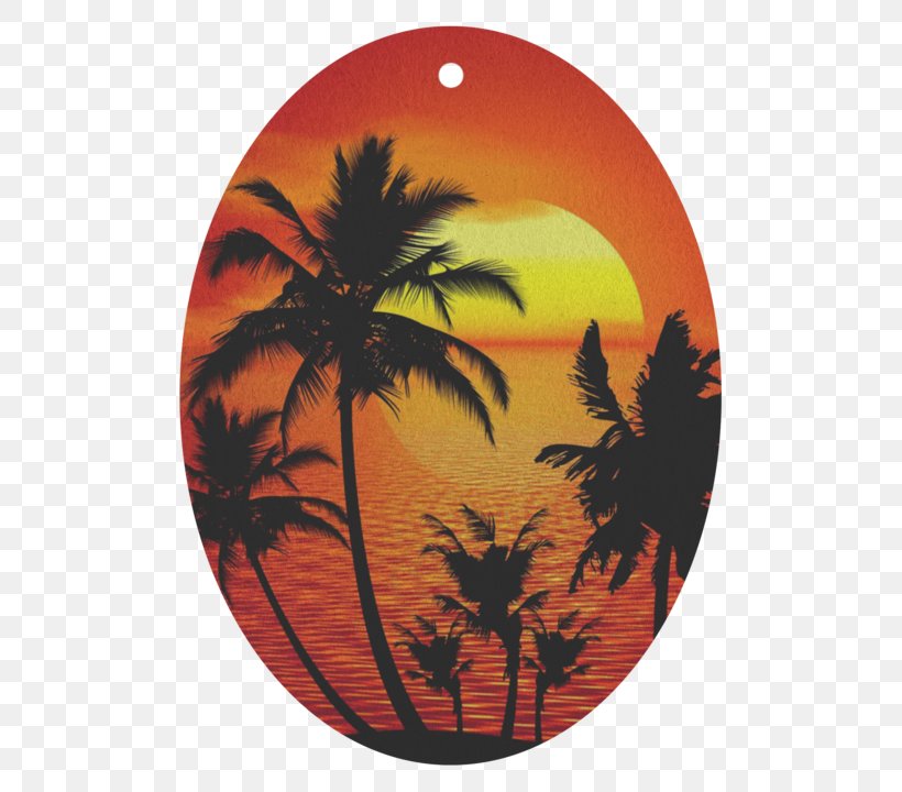 Palm Tree Silhouette, PNG, 720x720px, Sunset, Beach, Cloud, Dusk, Landscape Download Free