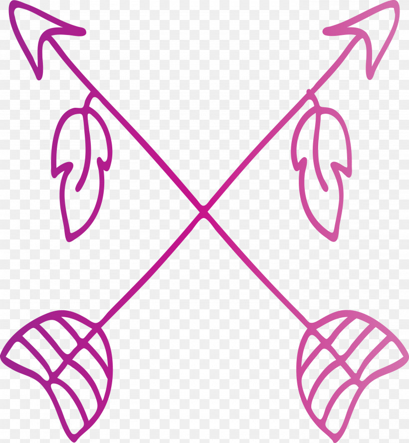 Boho Arrow, PNG, 2770x3000px, Boho Arrow, Line, Line Art, Magenta, Pink Download Free