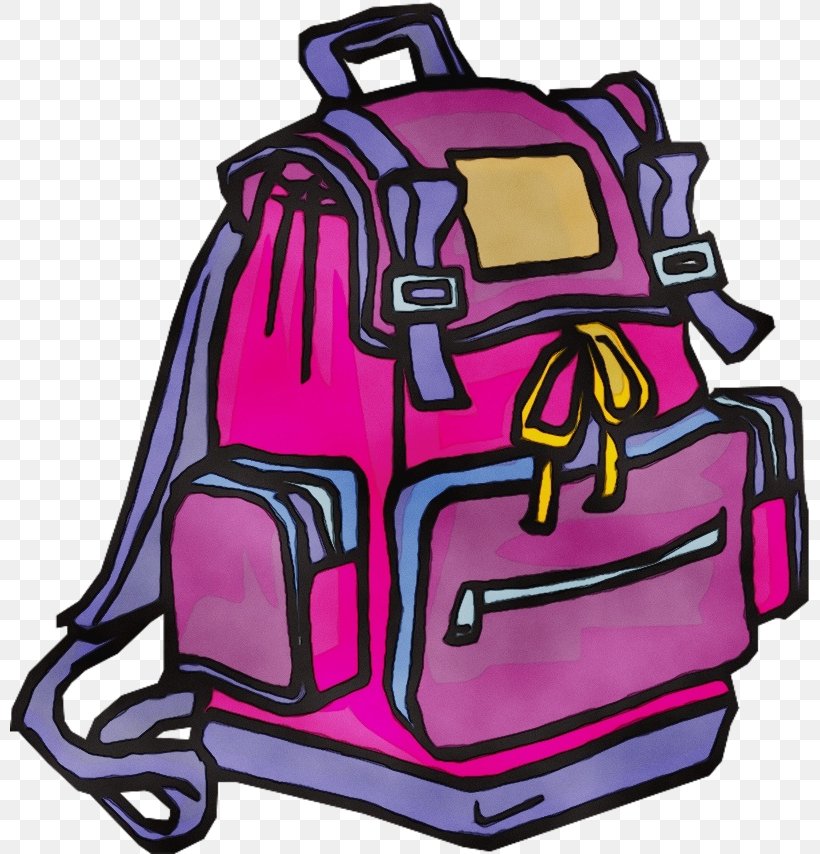 Backpack Cartoon, PNG, 800x854px, Watercolor, Backpack, Bag, Luggage And Bags, Magenta Download Free