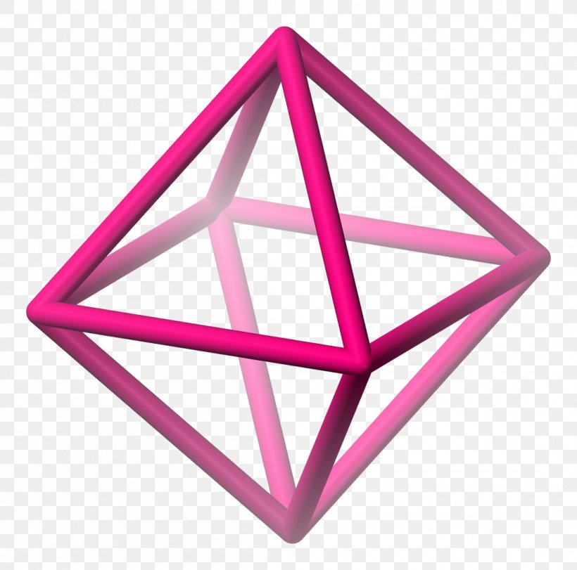 Octahedron Shape Three-dimensional Space Platonic Solid Geometry, PNG, 1100x1088px, Octahedron, Crystal, Geometry, Magenta, Mathematics Download Free