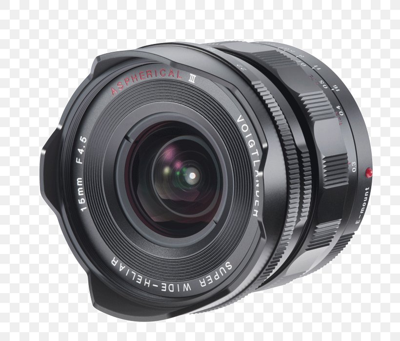 Sony E-mount Voigtländer Super Wide-Heliar 15mm F/4.5 Aspherical III Camera Lens Wide-angle Lens Aspheric Lens, PNG, 800x698px, Sony Emount, Angle Of View, Aperture, Aspheric Lens, Camera Download Free