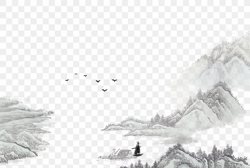 China Shan Shui Ink Wash Painting Landscape Painting, PNG, 1200x807px, China, Black And White, Chinese Painting, Chinoiserie, Fukei Download Free