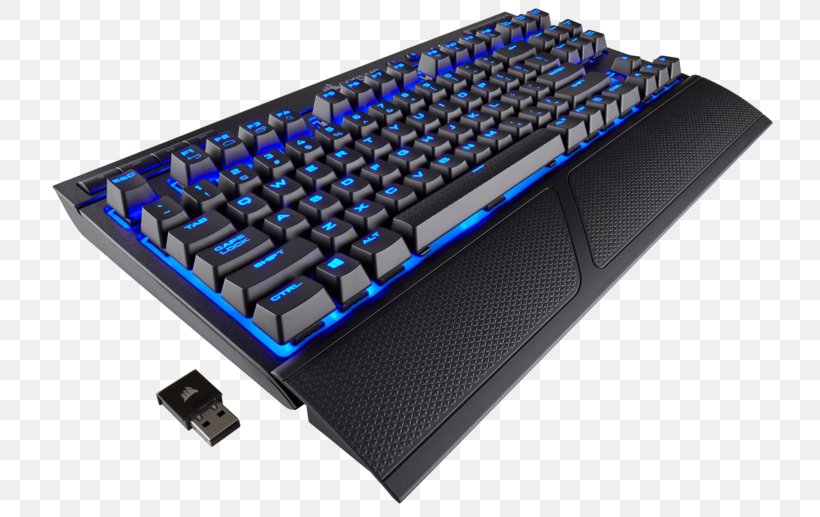 Computer Keyboard CORSAIR K63 Wireless Mechanical Gaming Keyboard Corsair K63 Wireless Mechanical Keyboard & Gaming Lapboard Combo Corsair Gaming K63, PNG, 740x517px, Computer Keyboard, Backlight, Computer Component, Corsair Components, Corsair Gaming Strafe Download Free