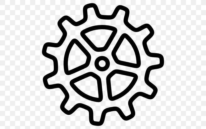 Gear Business Sprocket, PNG, 512x512px, Gear, Area, Bicycle Part, Black And White, Business Download Free
