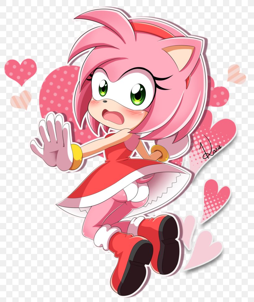 Amy Rose DeviantArt Sonic The Hedgehog, PNG, 819x975px, Watercolor, Cartoon, Flower, Frame, Heart Download Free