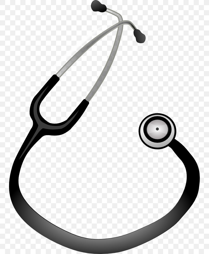Stethoscope Medicine Physician Clip Art, PNG, 749x1000px, Stethoscope, Auto Part, Black And White, Body Jewelry, Heart Download Free