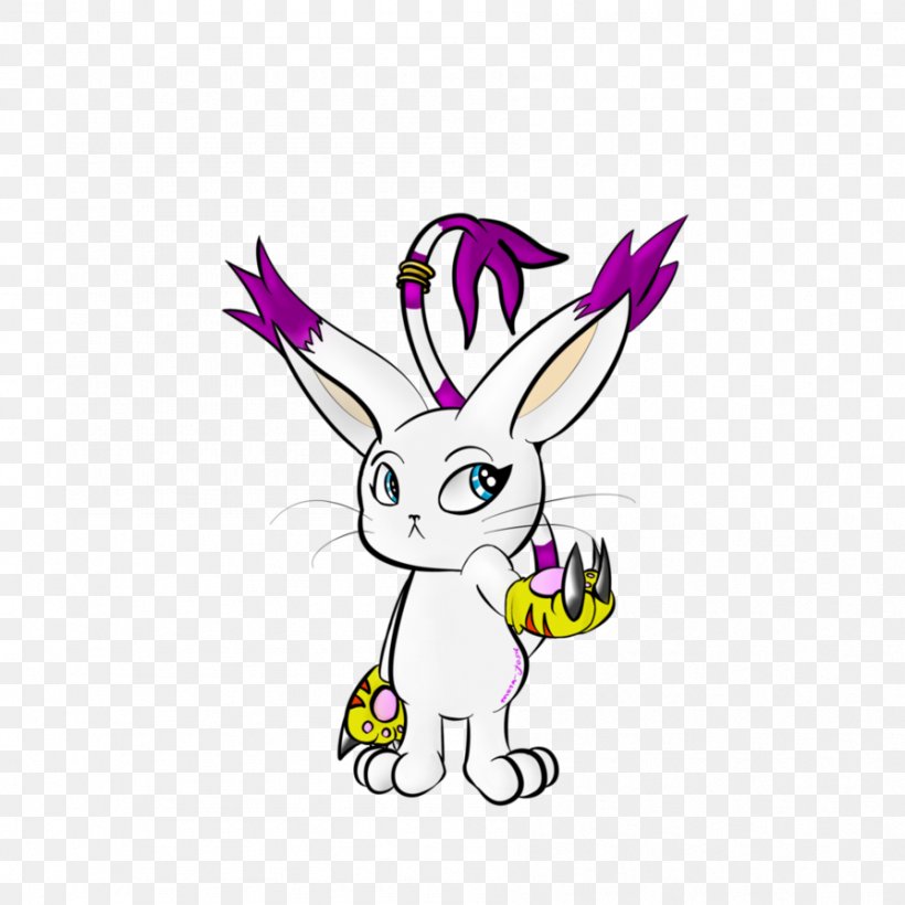 Rabbit Gatomon Easter Bunny Drawing, PNG, 894x894px, Watercolor, Cartoon, Flower, Frame, Heart Download Free