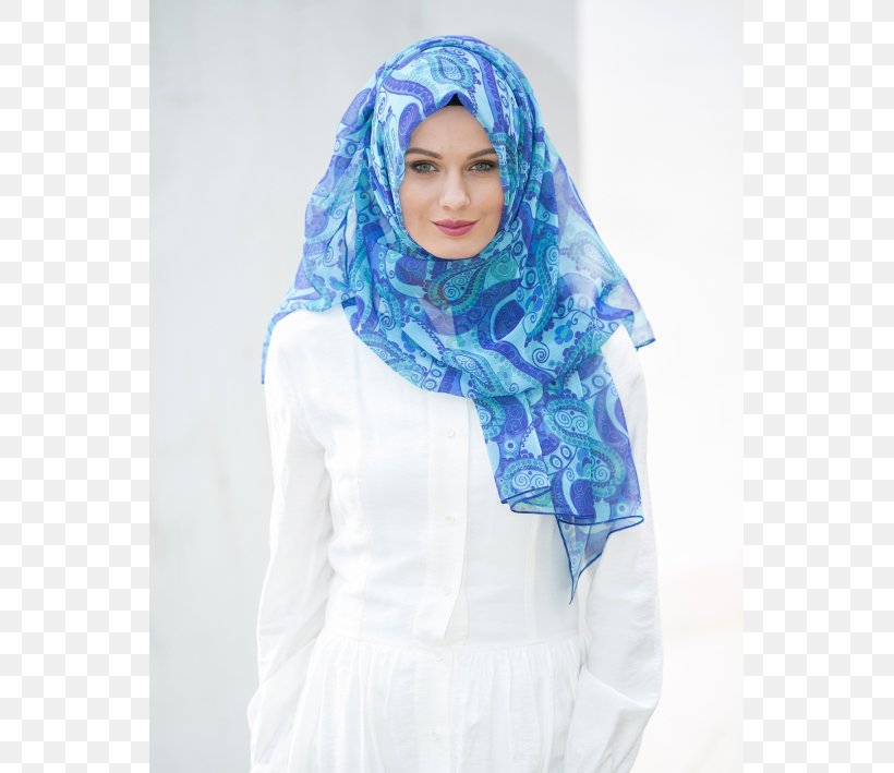 Shawl Chiffon Fascinator Headscarf Silk, PNG, 645x709px, Shawl, Blue, Chiffon, Color, Electric Blue Download Free