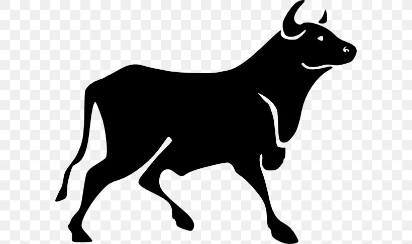 Cattle Bull Clip Art, PNG, 600x487px, Cattle, Black, Black And White, Bull, Cattle Like Mammal Download Free