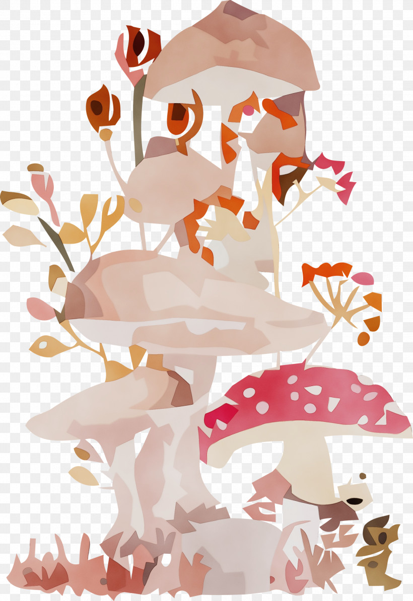 Flower, PNG, 2059x3000px, Mushroom, Flower, Paint, Watercolor, Wet Ink Download Free