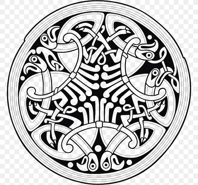 Celtic Knot Ornament Book Of Durrow Book Of Kells, PNG, 768x768px, Celtic Knot, Area, Art, Black And White, Book Of Durrow Download Free