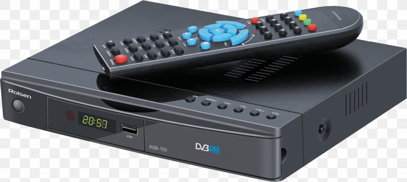 DVB-T2 Digital Television Set-top Box Digital Video Broadcasting TV Tuner Cards & Adapters, PNG, 2850x1282px, Digital Television, Aerials, Audio Receiver, Cable Converter Box, Cable Television Download Free