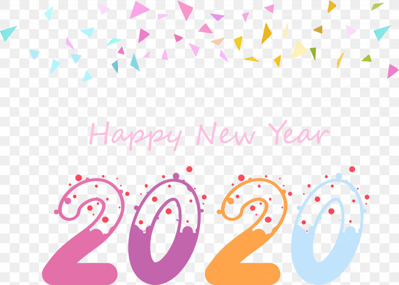 Happy New Year 2020 New Year 2020 New Years, PNG, 3000x2145px, Happy New Year 2020, Confetti, Line, New Year 2020, New Years Download Free