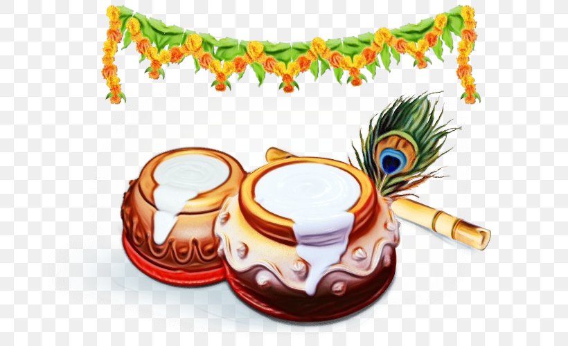 Janmashtami Bansuri, PNG, 700x500px, Watercolor, Bansuri, Basant Panchami, Cake, Confectionery Download Free