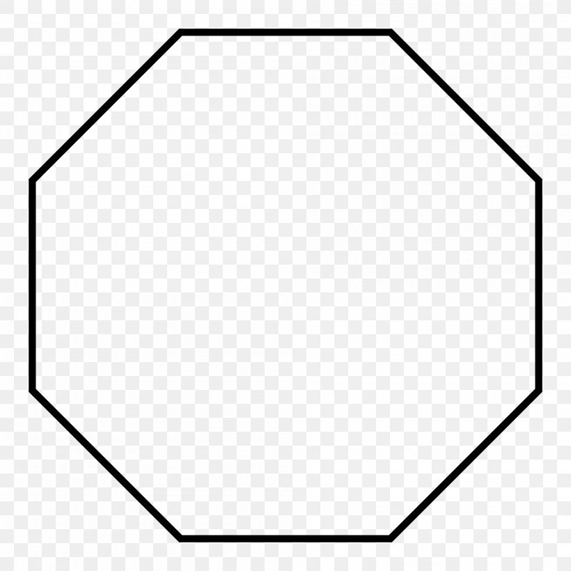 Regular Polygon Octagon Decagon Internal Angle, PNG, 2000x2000px, Regular Polygon, Area, Black, Black And White, Decagon Download Free