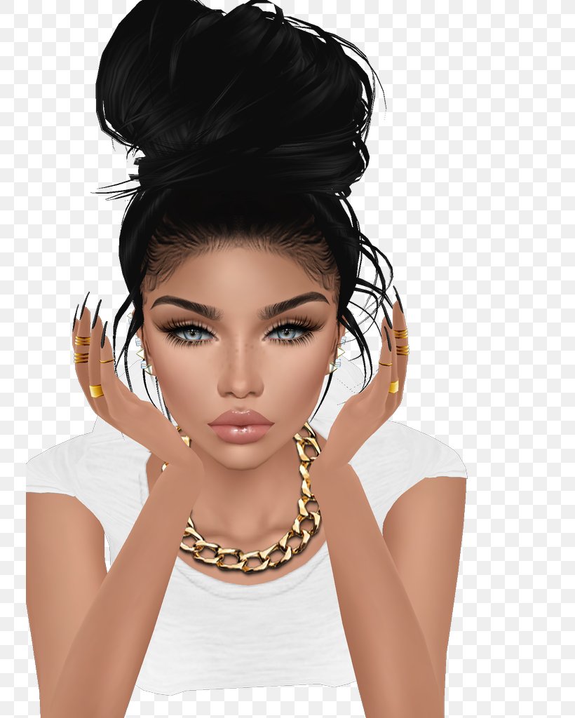 Second Life Avatar IMVU, PNG, 745x1024px, Second Life, Avatar, Beauty, Black Hair, Brown Hair Download Free