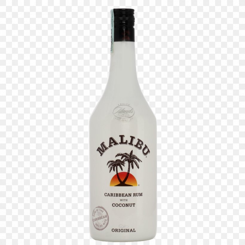 Malibu Light Rum Distilled Beverage Whiskey, PNG, 1000x1000px, Malibu, Alcoholic Beverage, Alcoholic Drink, Bacardi, Bay Breeze Download Free