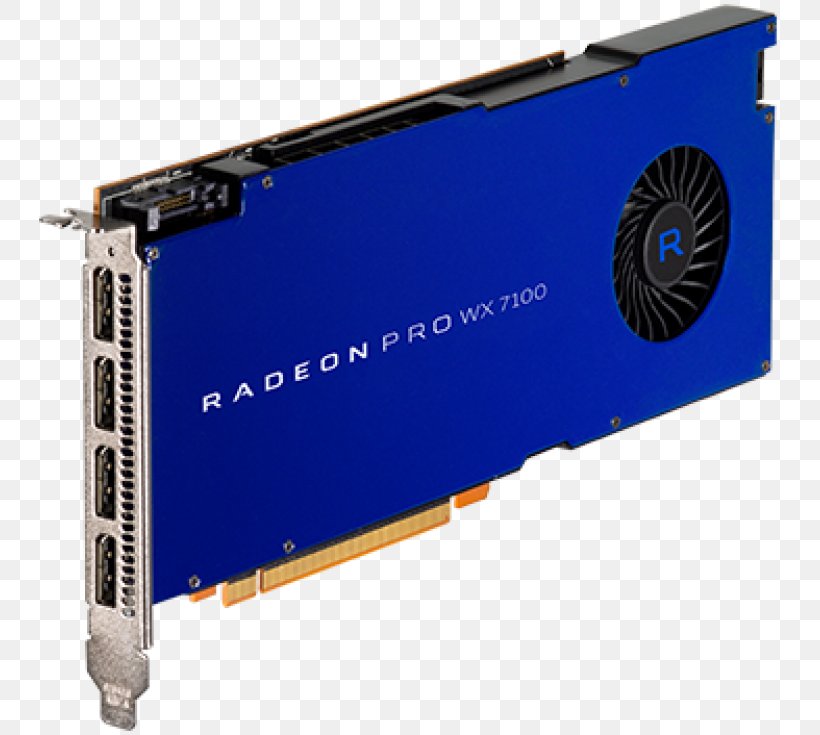 Graphics Cards & Video Adapters AMD Radeon Pro WX 7100 Advanced Micro Devices, PNG, 750x735px, Graphics Cards Video Adapters, Advanced Micro Devices, Amd Eyefinity, Amd Firepro, Amd Radeon Pro Series Download Free