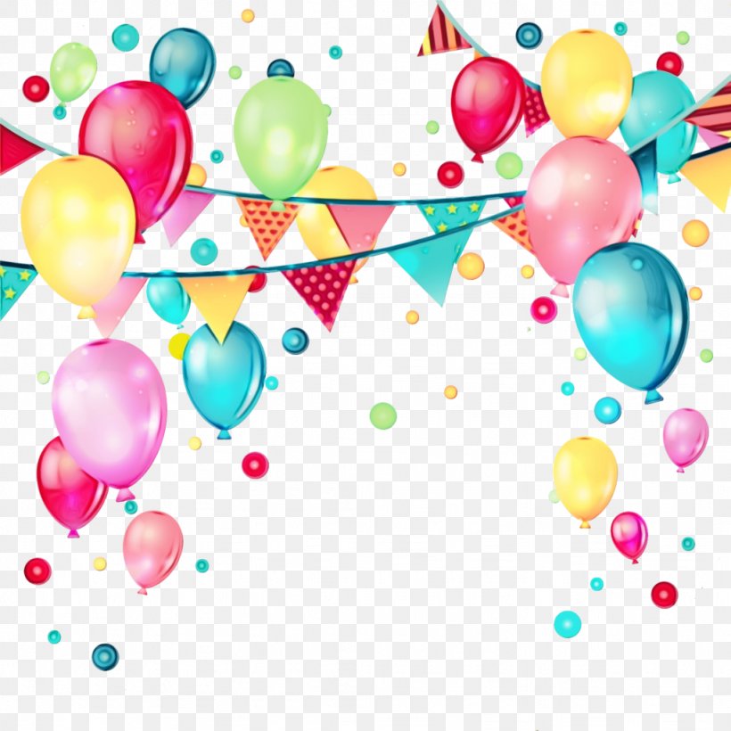 Birthday Party Background, PNG, 1024x1024px, Balloon, Balloon Birthday, Birthday, Birthday Party Balloon, Confetti Download Free