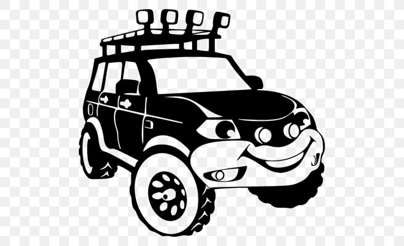 Car Sport Utility Vehicle Off-roading Off-road Vehicle Clip Art, PNG, 500x500px, Car, Automotive Design, Black And White, Brand, Compact Car Download Free