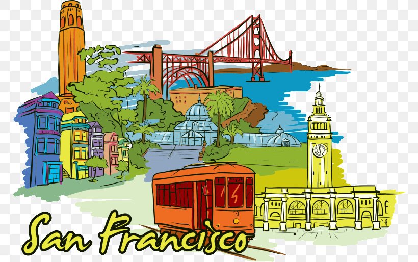 Fisherman's Wharf Illustration Travel Poster Vector Graphics, PNG, 768x514px, Fishermans Wharf, Amusement Park, Area, Art, California Download Free