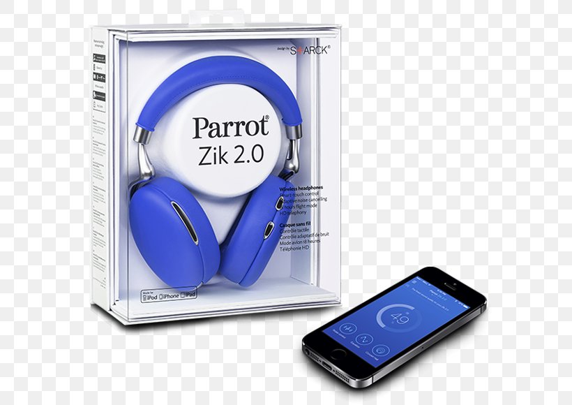 Noise-cancelling Headphones Parrot Zik 2.0 Sound, PNG, 595x580px, Headphones, Active Noise Control, Audio, Audio Equipment, Blue Download Free