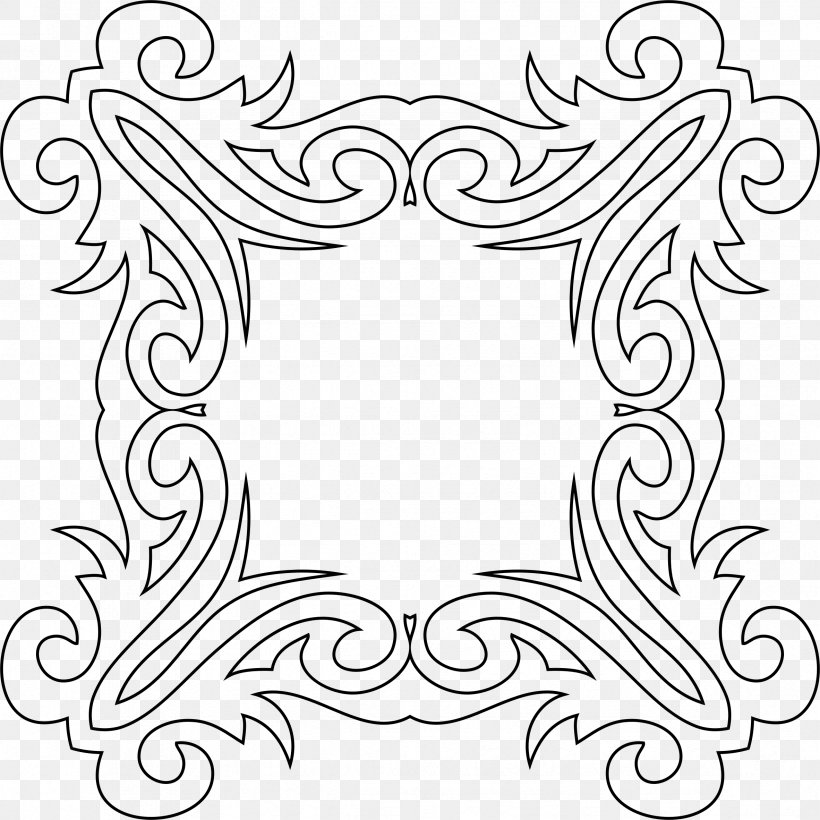 Picture Frames Decorative Arts Clip Art, PNG, 2364x2364px, Picture Frames, Area, Artwork, Black, Black And White Download Free