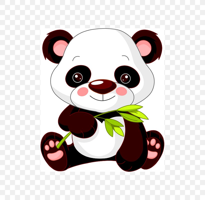 Giant Panda Bear Panda Illustrations Clip Art, PNG, 800x800px, Watercolor, Cartoon, Flower, Frame, Heart Download Free