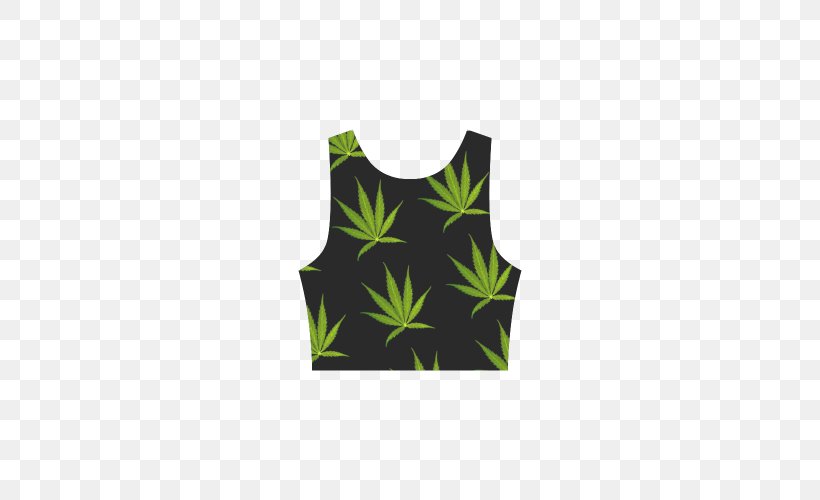 Gilets T-shirt Leaf Sleeve Pattern, PNG, 500x500px, Gilets, Black, Cannabis, Grass, Green Download Free