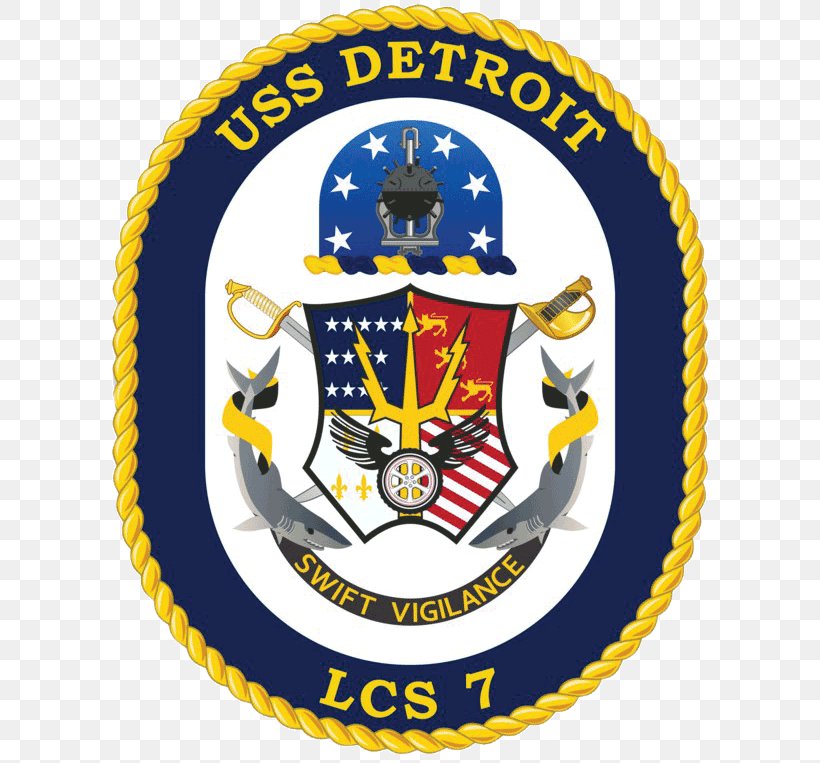 USS Detroit (LCS-7) Freedom-class Littoral Combat Ship United States Navy, PNG, 610x763px, Littoral Combat Ship, Area, Badge, Brand, Crest Download Free