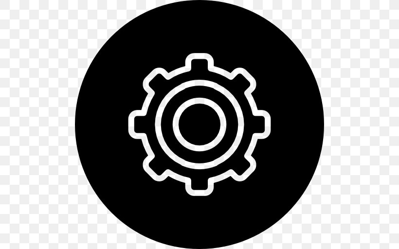 Gear Symbol Circle, PNG, 512x512px, Gear, Black, Black And White, Brand, Configuration Management Download Free
