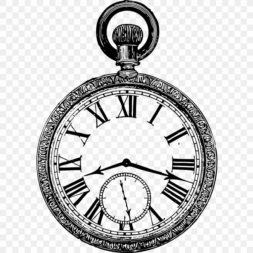 Pocket Watch Drawing Antique, PNG, 3508x3508px, Pocket Watch, Antique, Black And White, Body Jewelry, Brand Download Free