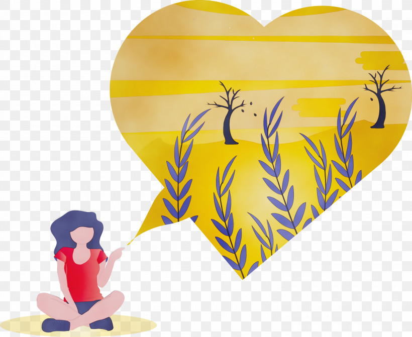 Yellow Heart Gesture Love, PNG, 3000x2456px, Heart, Abstract, Cartoon, Gesture, Girl Download Free